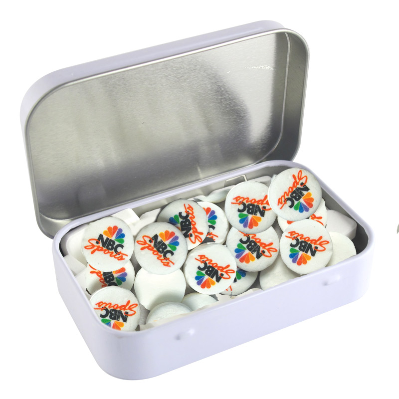 Rectangular Tin - Imprinted Round Mints