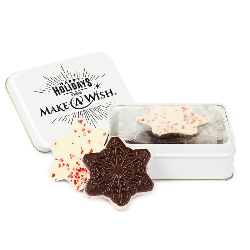 HOT DEAL - Keepsake Gift Tin with Snowflake Peppermint Bark