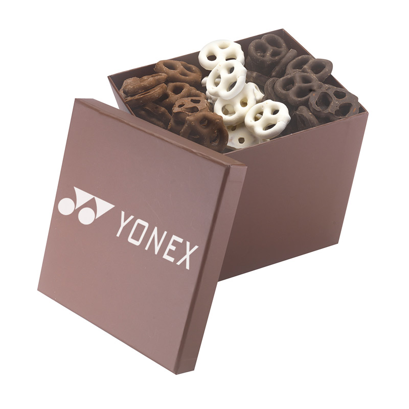 Large Tapered Cookie Box - Chocolate Pretzels