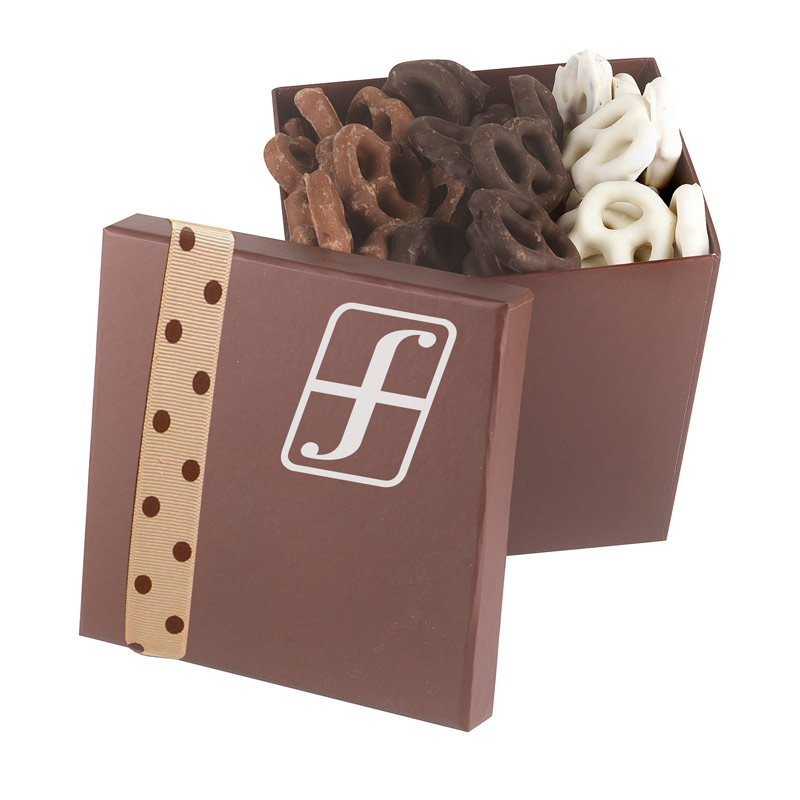Small Tapered Cookie Box - Chocolate Pretzels
