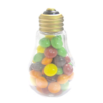 Plastic Light Bulb with Skittles