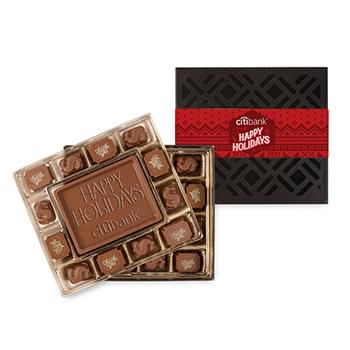 Medium Custom Chocolate Delights Gift Box w/ Screen Printed Lid