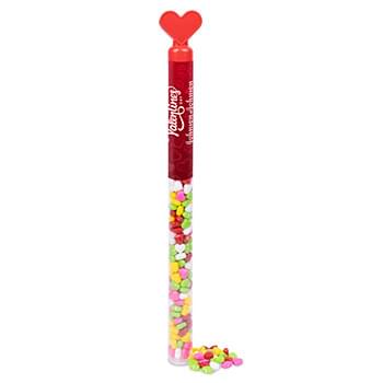 Happy Valentines Candy Tube - Rainbow Hearts Candy