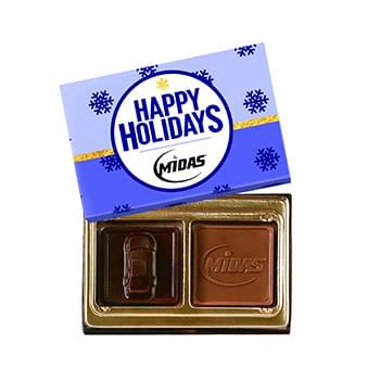 Custom Chocolate Squares Gift Box Full Color Lid (1 1/4oz.)