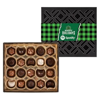 Gourmet Chocolate Truffles Gift Box w/ Full Color Band - 20 pc