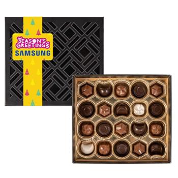 Gourmet Chocolate Truffles Gift Box w/ Square Band - 20 pc